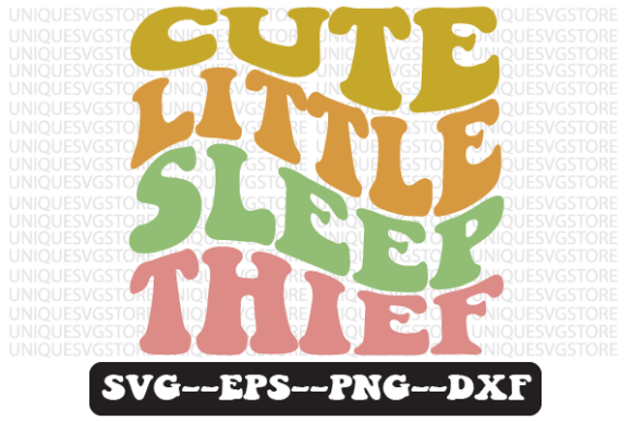 Cute Little Sleep Thief Retro SVG Graphics for Crafts