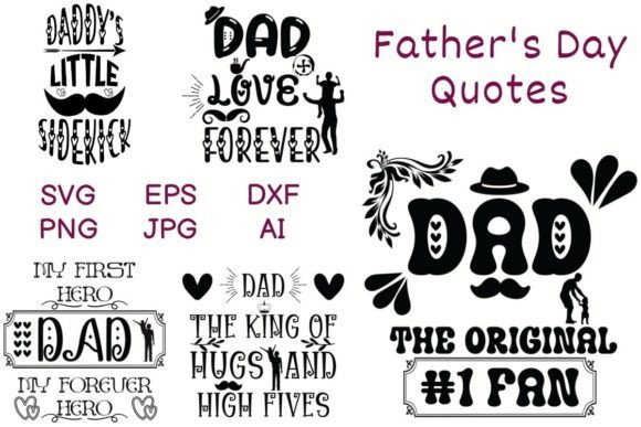 Happy Fathers Day SVG Bundle, 5 Pcs
