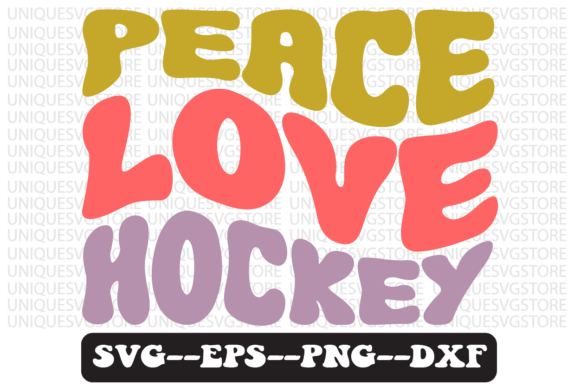 Peace Love Hockey SVG Graphics for Crafts