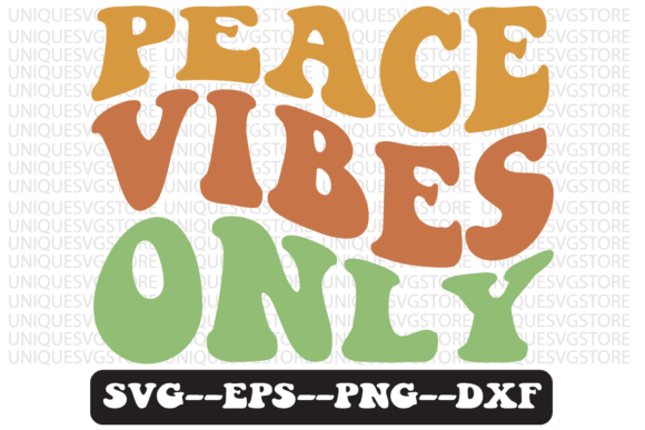 Peace Vibes Only Quote Retro SVG Design